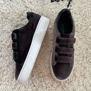 Sandro Velvet Velcro Sneakers